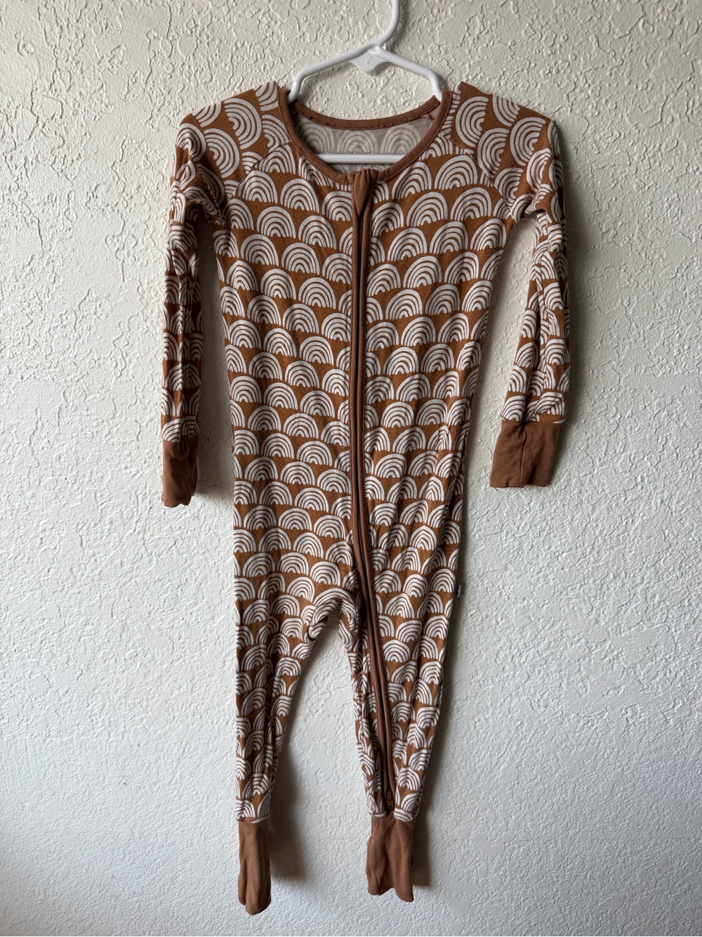 Little Sleepies Brown & White Rainbow Print Sleeper